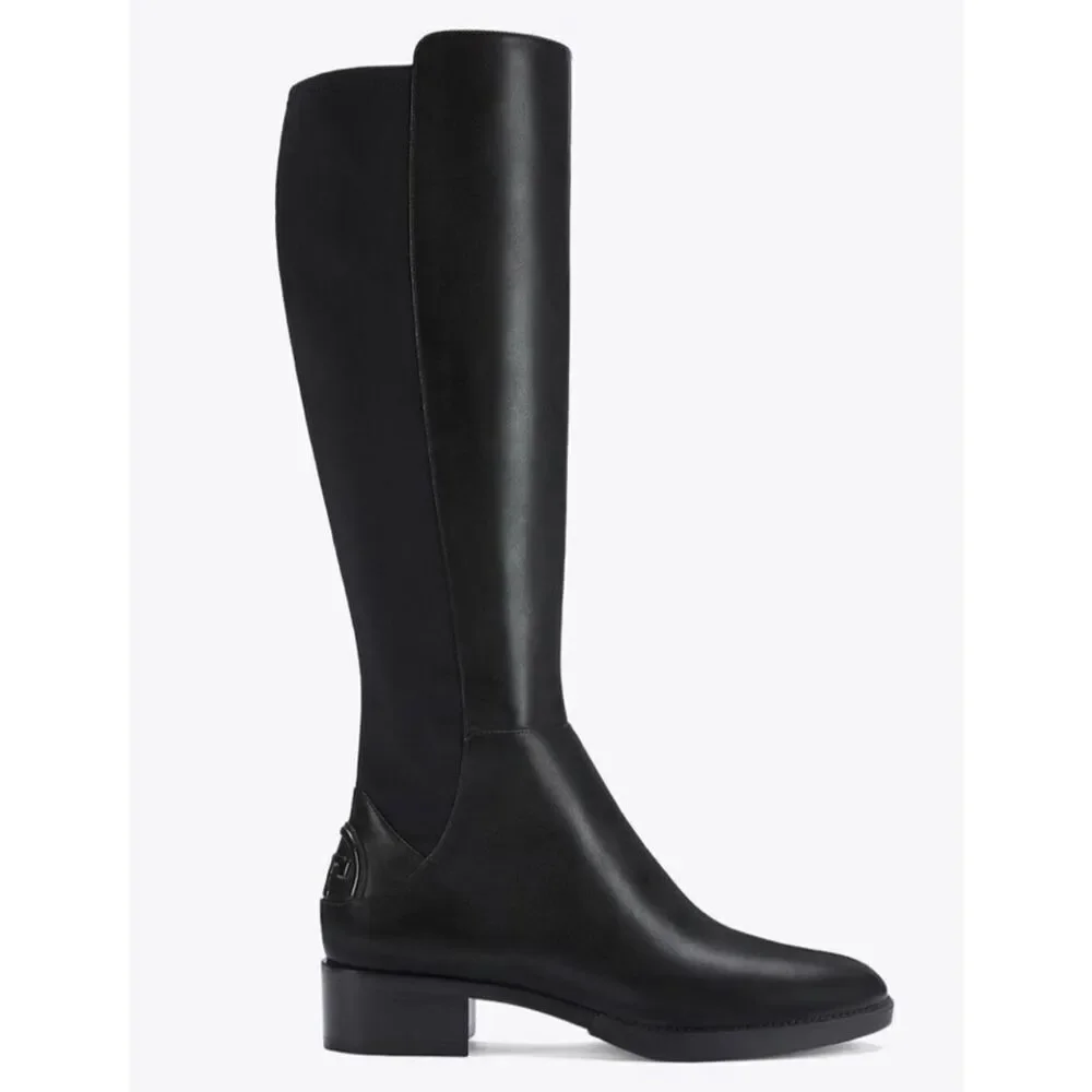 Tory Burch Caitlin Stretch Boots Sz 8.5 Black, $495